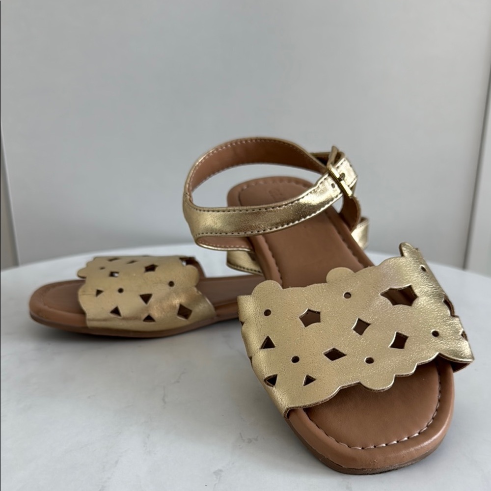 Old Navy Gold Sandals with Decorative Cutouts